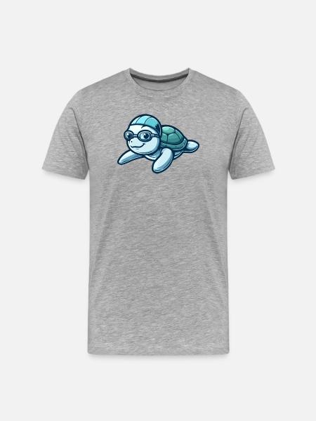 Learned Loggerhead: The Oceanic Scholar - Men's Premium Organic T-Shirt - heather grey