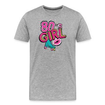 80s Girl Roller Skate - Men's Premium Organic T-Shirt - heather grey - Front - Damien (186cm)