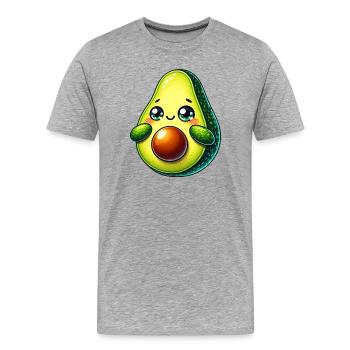 Avocado - Männer Premium Bio T-Shirt - Grau meliert - Vorne - Damien (186cm)