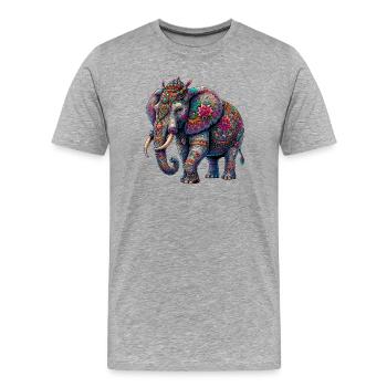 Éléphant - T-shirt bio Premium Homme - gris chiné - Devant - Damien (186cm)