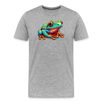 Grenouille - T-shirt bio Premium Homme - gris chiné - Devant - Damien (186cm)