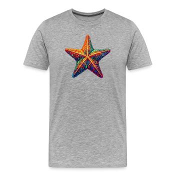 Étoile de mer - T-shirt bio Premium Homme - gris chiné - Devant - Damien (186cm)