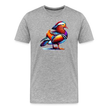 Mandarin duck - Men's Premium Organic T-Shirt - heather grey - Front - Damien (186cm)