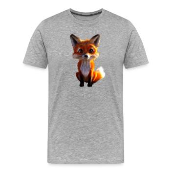 Fuchs Ich Liebe Füchse Rotfuchs Wilder Süßer Fuchs - Männer Premium Bio T-Shirt - Grau meliert - Vorne - Damien (186cm)