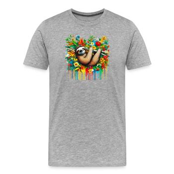 Paresse - T-shirt bio Premium Homme - gris chiné - Devant - Damien (186cm)