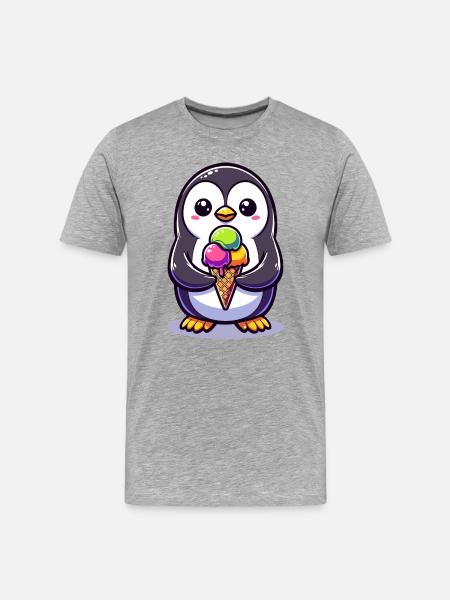 Adorable Penguin Colourful - Men's Premium Organic T-Shirt - heather grey