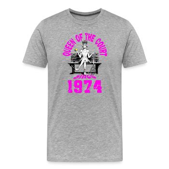 Tennis Shirt Frauen Geburtstag Jubiläum 1974 - Männer Premium Bio T-Shirt - Grau meliert - Vorne - Damien (186cm)