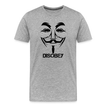 Disobey Anonymous - Männer Premium Bio T-Shirt - Grau meliert - Vorne - Damien (186cm)