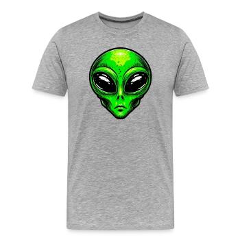 Alien extraterrestre martien - T-shirt bio Premium Homme - gris chiné - Devant - Damien (186cm)