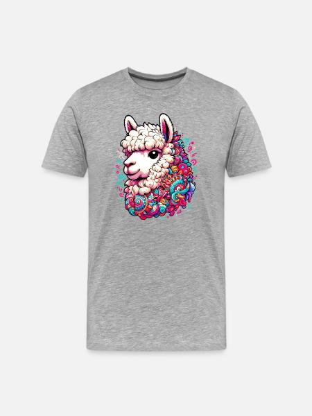 Alpaca - Men's Premium Organic T-Shirt - heather grey