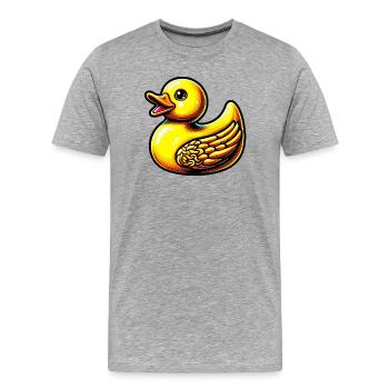 Caneton Canard Canard - T-shirt bio Premium Homme - gris chiné - Devant - Damien (186cm)