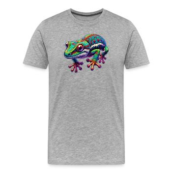 Gecko - Men's Premium Organic T-Shirt - heather grey - Front - Damien (186cm)