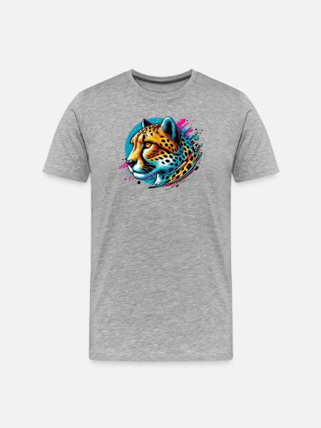 Cheetah - Men's Premium Organic T-Shirt - heather grey