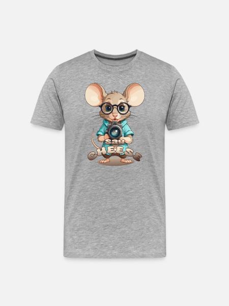 Mouse with camera - Men's Premium Organic T-Shirt - heather grey