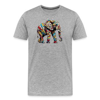 Éléphant - T-shirt bio Premium Homme - gris chiné - Devant - Damien (186cm)