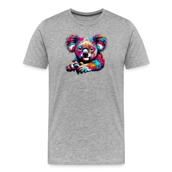 Koala - Männer Premium Bio T-Shirt - Grau meliert - Vorne - Damien (186cm)