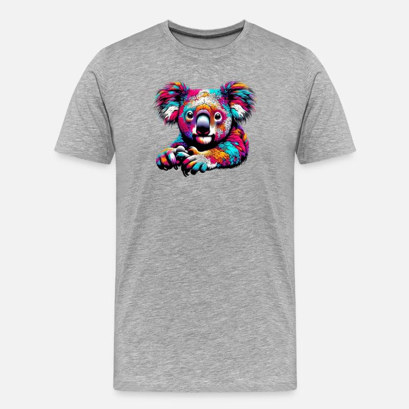 Koala - Männer Premium Bio T-Shirt - Grau meliert