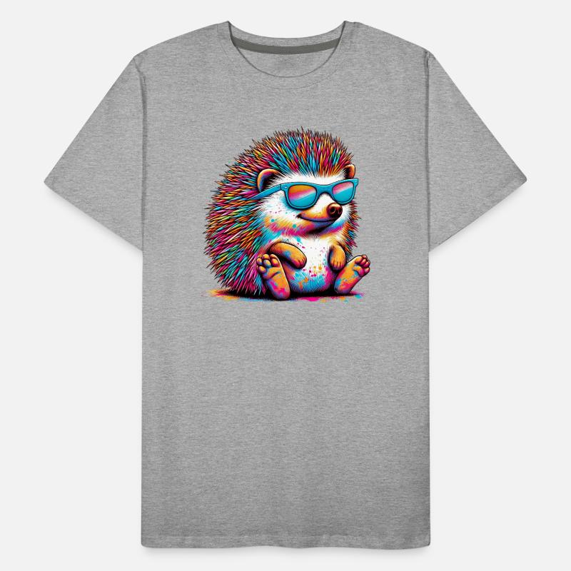 Hérisson avec lunettes de soleil T-shirt bio Premium Homme
