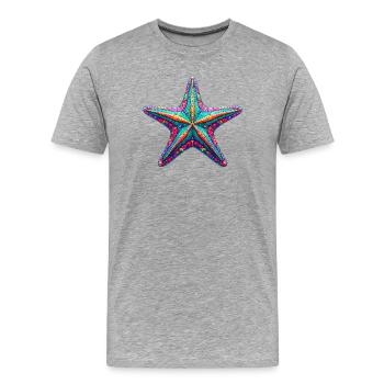Étoile de mer - T-shirt bio Premium Homme - gris chiné - Devant - Damien (186cm)