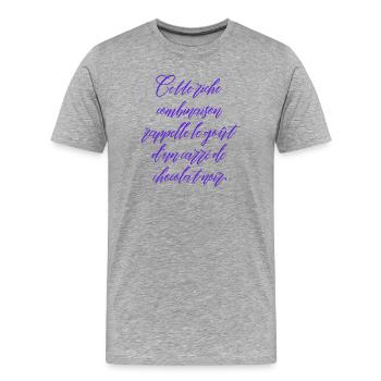 Police élégante en violet - T-shirt bio Premium Homme - gris chiné - Devant - Damien (186cm)