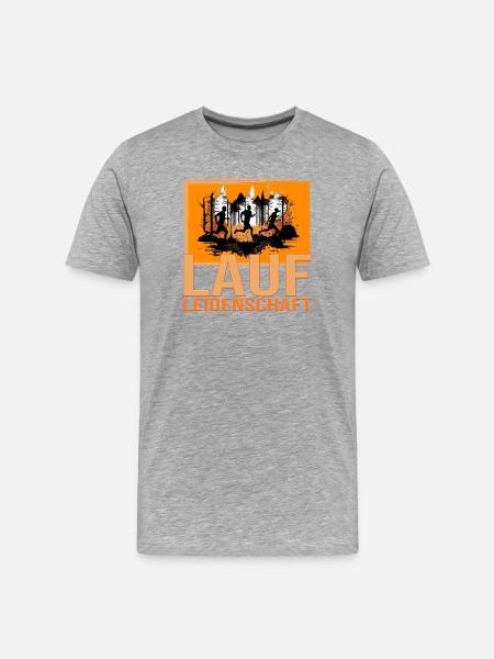 Lauf Leidenschaft - Männer Premium Bio T-Shirt - Grau meliert