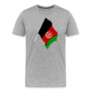 Drapeau Afghanistan - T-shirt bio Premium Homme - gris chiné - Devant - Damien (186cm)