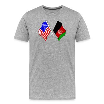 Flagge USA Flagge Afghanistan - Männer Premium Bio T-Shirt - Grau meliert - Vorne - Damien (186cm)
