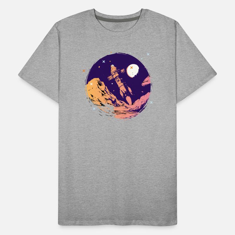 rocket space space school start Go space nerd Men's Premium Organic T-Shirt