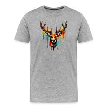 Deer - Men's Premium Organic T-Shirt - heather grey - Front - Damien (186cm)