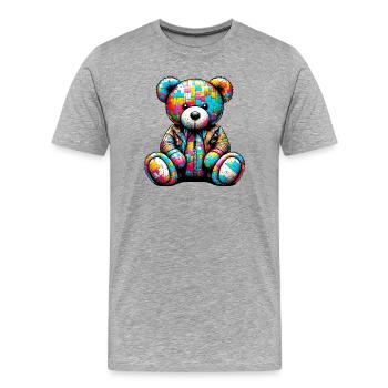 Teddy Bear Teddy Bear Leather Vest - Men's Premium Organic T-Shirt - heather grey - Front - Damien (186cm)