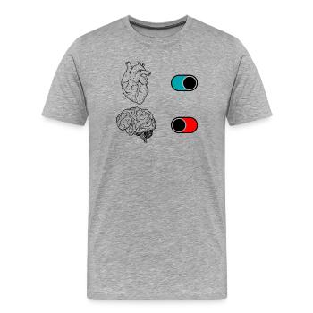 Duo de croissants nocturnes - T-shirt bio Premium Homme - gris chiné - Devant - Damien (186cm)