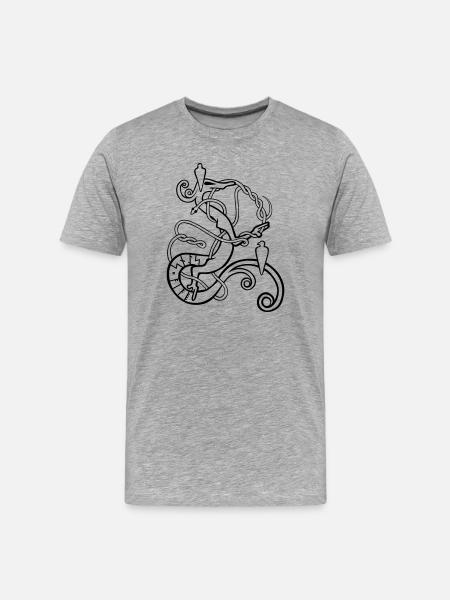 Norse Serpents - Men's Premium Organic T-Shirt - heather grey