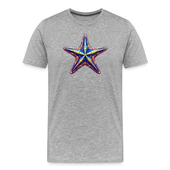 Seestern - Männer Premium Bio T-Shirt - Grau meliert - Vorne - Damien (186cm)