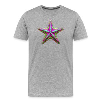Étoile de mer - T-shirt bio Premium Homme - gris chiné - Devant - Damien (186cm)