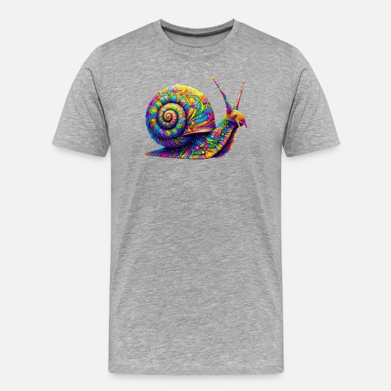 Schnecke - Männer Premium Bio T-Shirt - Grau meliert