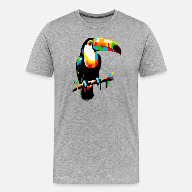 Tukan - Männer Premium Bio T-Shirt - Grau meliert