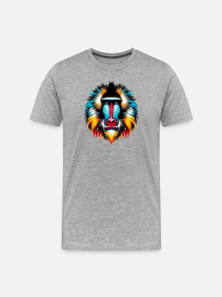 Mandrill Monkey - Men's Premium Organic T-Shirt - heather grey