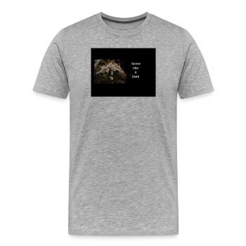 Streetwear Manche mögen's dunkel - Männer Premium Bio T-Shirt - Grau meliert - Vorne - Damien (186cm)