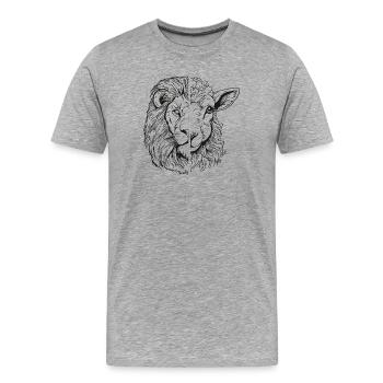 Lion and Lamb - Men's Premium Organic T-Shirt - heather grey - Front - Damien (186cm)