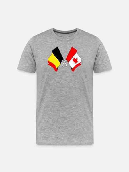 Flag of Belgium, flag Canada - Men's Premium Organic T-Shirt - heather grey