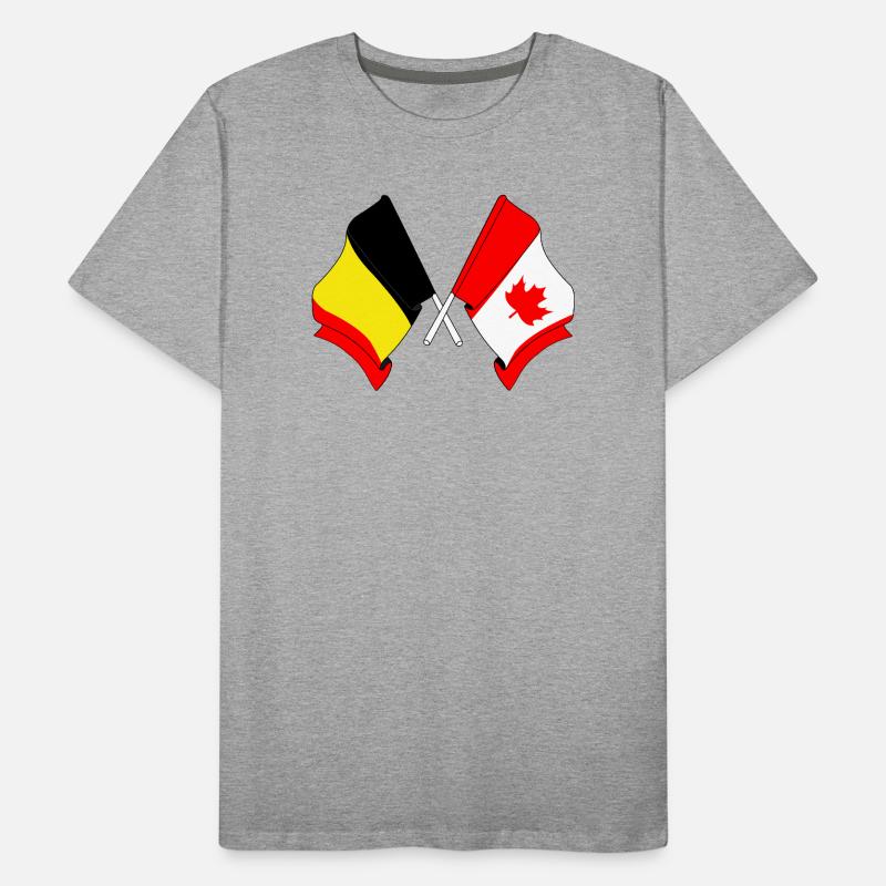 Drapeau de la Belgique, drapeau du Canada T-shirt bio Premium Homme