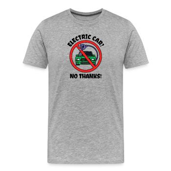 E-auto Tanken Auto Statement Benzin Energie - Männer Premium Bio T-Shirt - Grau meliert - Vorne - Damien (186cm)