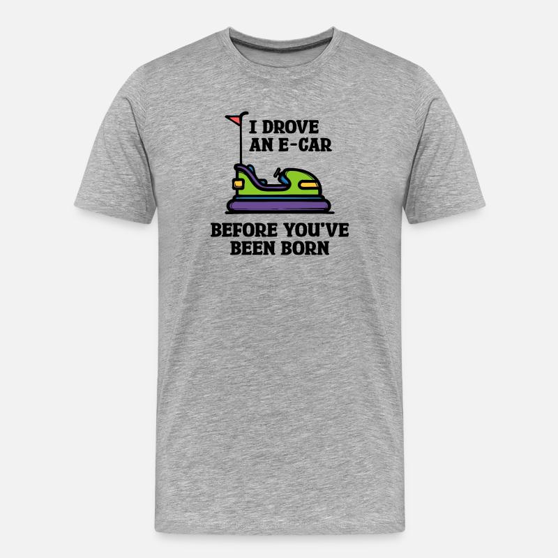 Energiespeicher Statement Tanken Strom E-auto - Männer Premium Bio T-Shirt - Grau meliert