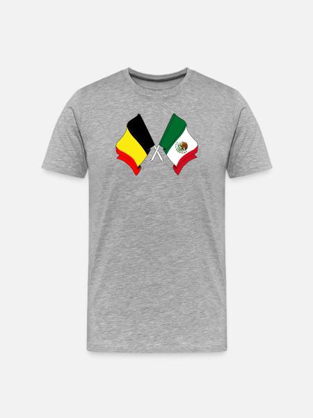 Flag of Belgium, flag Mexico - Men's Premium Organic T-Shirt - heather grey