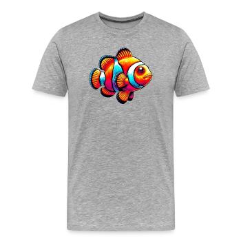 Clownfisch - Männer Premium Bio T-Shirt - Grau meliert - Vorne - Damien (186cm)