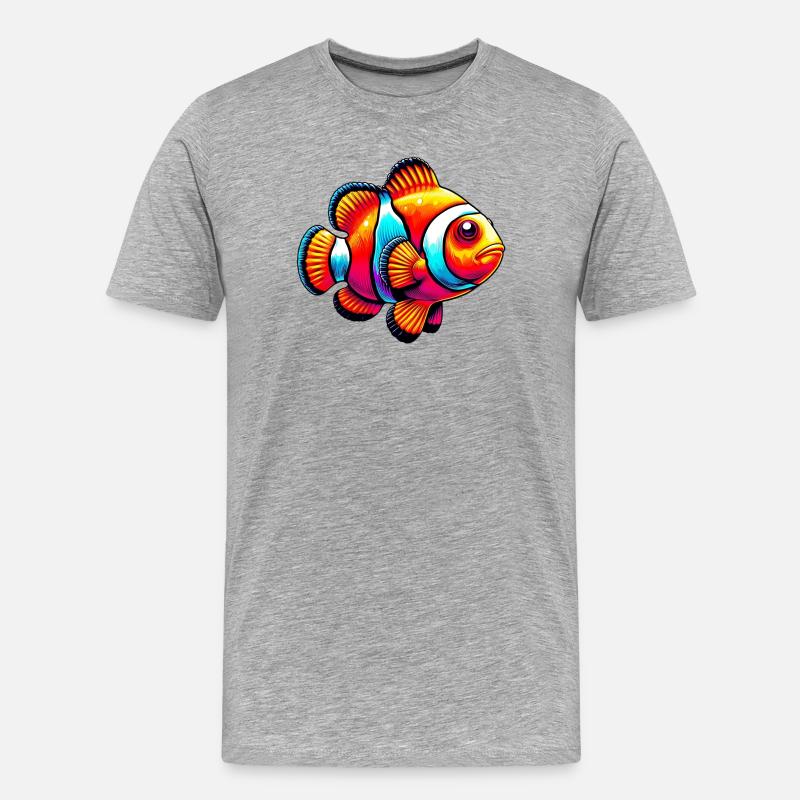 Clownfisch - Männer Premium Bio T-Shirt - Grau meliert