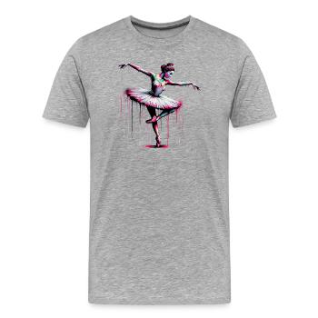 Balletttänzerin mit Tutu - Männer Premium Bio T-Shirt - Grau meliert - Vorne - Damien (186cm)
