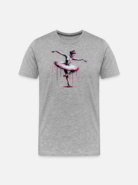 Ballet dancer with tutu - Men's Premium Organic T-Shirt - heather grey