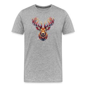 Deer - Men's Premium Organic T-Shirt - heather grey - Front - Damien (186cm)