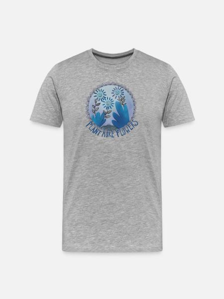 Plantez plus de fleurs - T-shirt bio Premium Homme - gris chiné